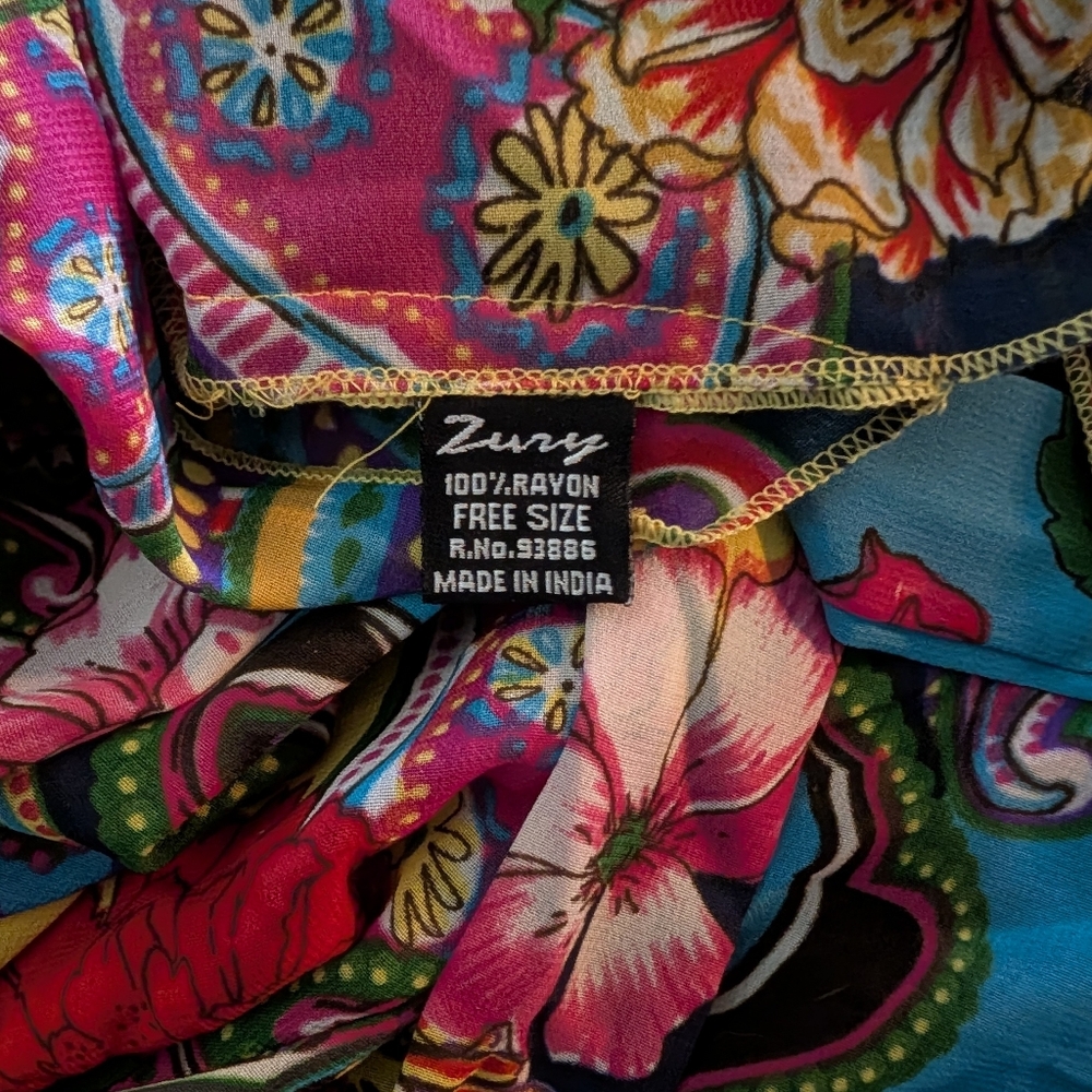 NWT Zury Free Size Paisley Halter Dress Handkerchief Hem Coverup - Picture 6 of 10